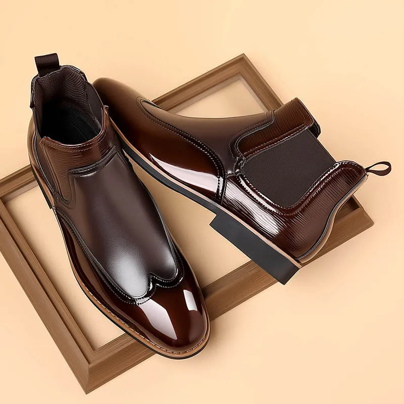 Men's Chelsea Boots Fashion Business Office Men's Boots Men's Leather Casual Shoes for Men Boots