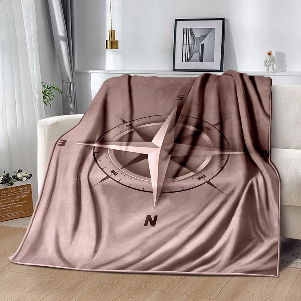 3D Vintage Compass World Map Print Blanket for Couches,Soft Cozy Blanket, Lightweight Fuzzy Warm Throws for Family Friends, Gift view 2