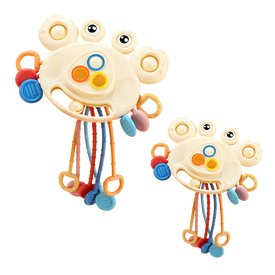 

2PCS Baby Rattle Montessori Sensory Development Educational Toys Pull String Finger Grasp Training Early Learning Toy Teething