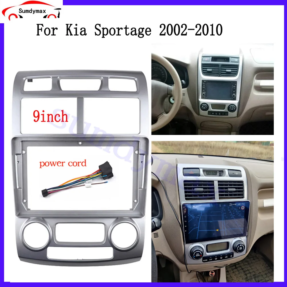 

9 Inch Car Frame Fascia Adapter For Kia Sportage 2004-2010 Android Radio Dash Fitting Panel Kit