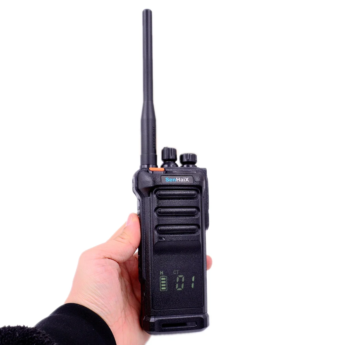 Imagem -02 - Senhaix Gt10 Two Way Radio Alto Ganho Antena Esconder Tela Led Transceptor Impermeável Puro Interphone Preto Uhf Vhf