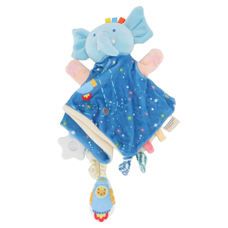 Coperta di sicurezza per elefante Puzzle Esercizio Coordinazione occhio-mano Coperta di sicurezza morbida e carina Giocattoli per bambini per infantette