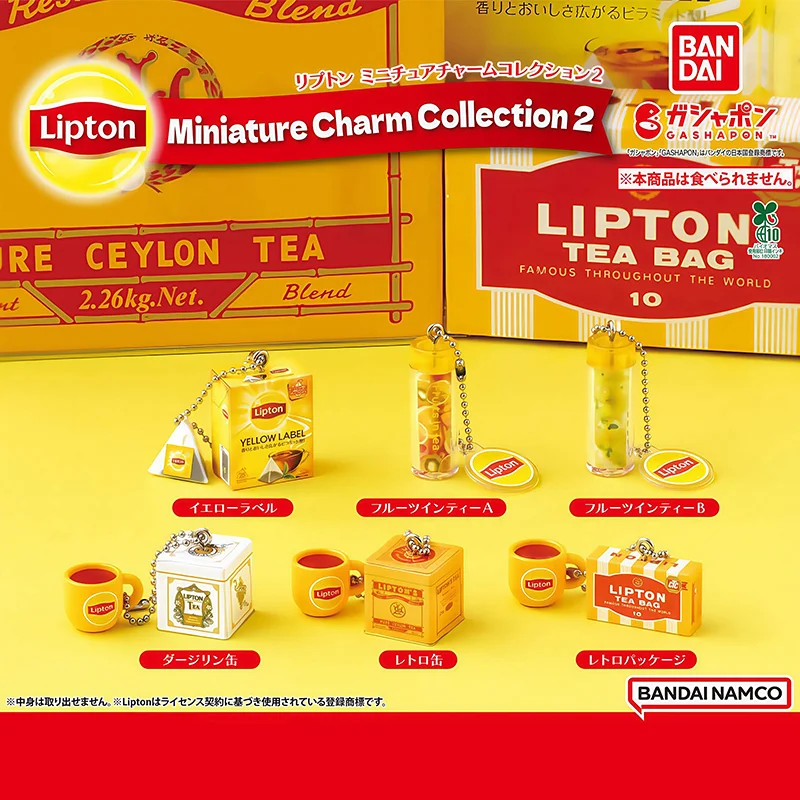 Bandai Original Gashapon v2 Lipton Mini Teebeutel Charm Schlüsselanhänger – Anime Food Collab Sammlerstück Kinderspielzeug Geschenk