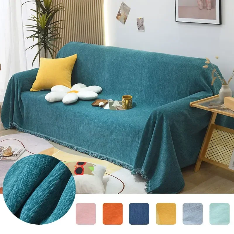 Solid Color Soft Knitted  Blanket   Sofa Protector Solid Smooth Fabric Velvet   Blanket for Bed Travel Protective Cover