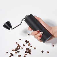 304 stainless steel portable manual coffee grinder, visual powder bin coffee bean grinder for family camping trips