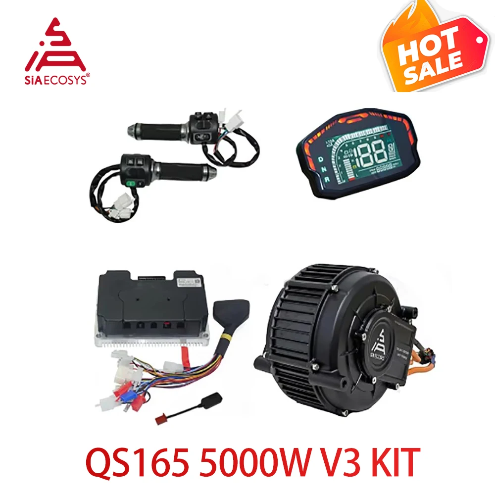 

QS165 V2 5000W 72V Mid Drive Motor Kit | PMSM Hall Sensor Version with Fardriver ND72680 Controller for Electric Motorcycle