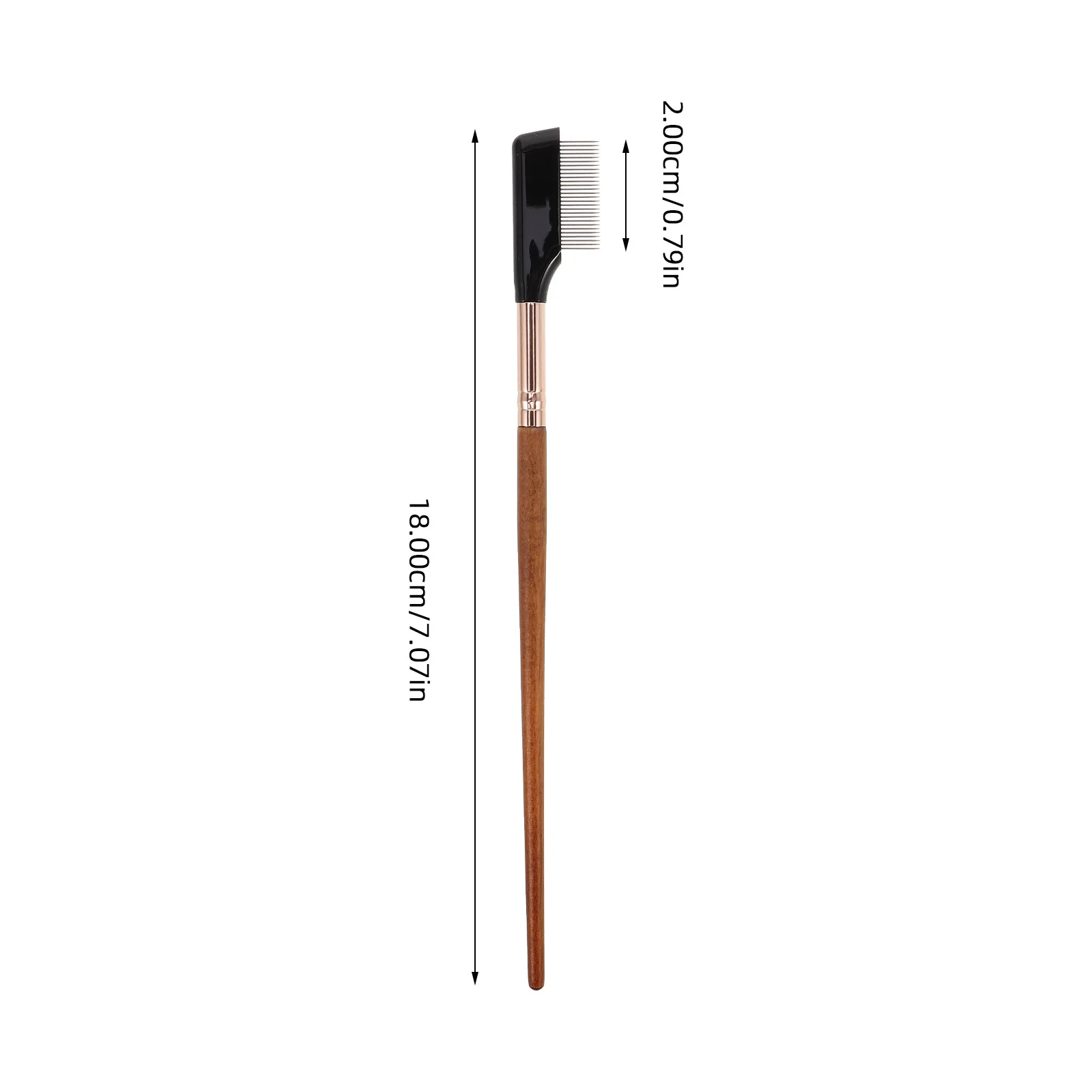 Peigne à cils en métal Durable, brosse à sourcils, manche ergonomique en bois, outil de toilettage pour faux cils naturels, café