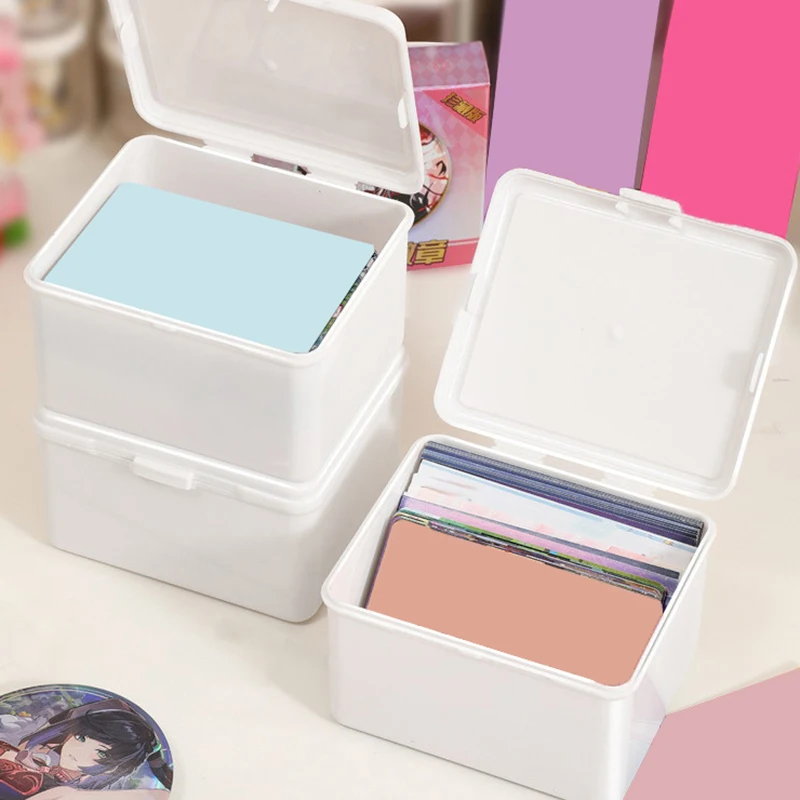 1/2PCS Korean Transparent Storage Box Card Photocard Storage Box Photo Card Organizer Classification Flip Box