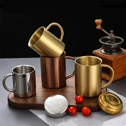 Double Wall Stainless Steel Coffee Mug with Lid Portable Travel Office Insulated Water Tea Milk Cups Tumbler Kitchen Drinkware