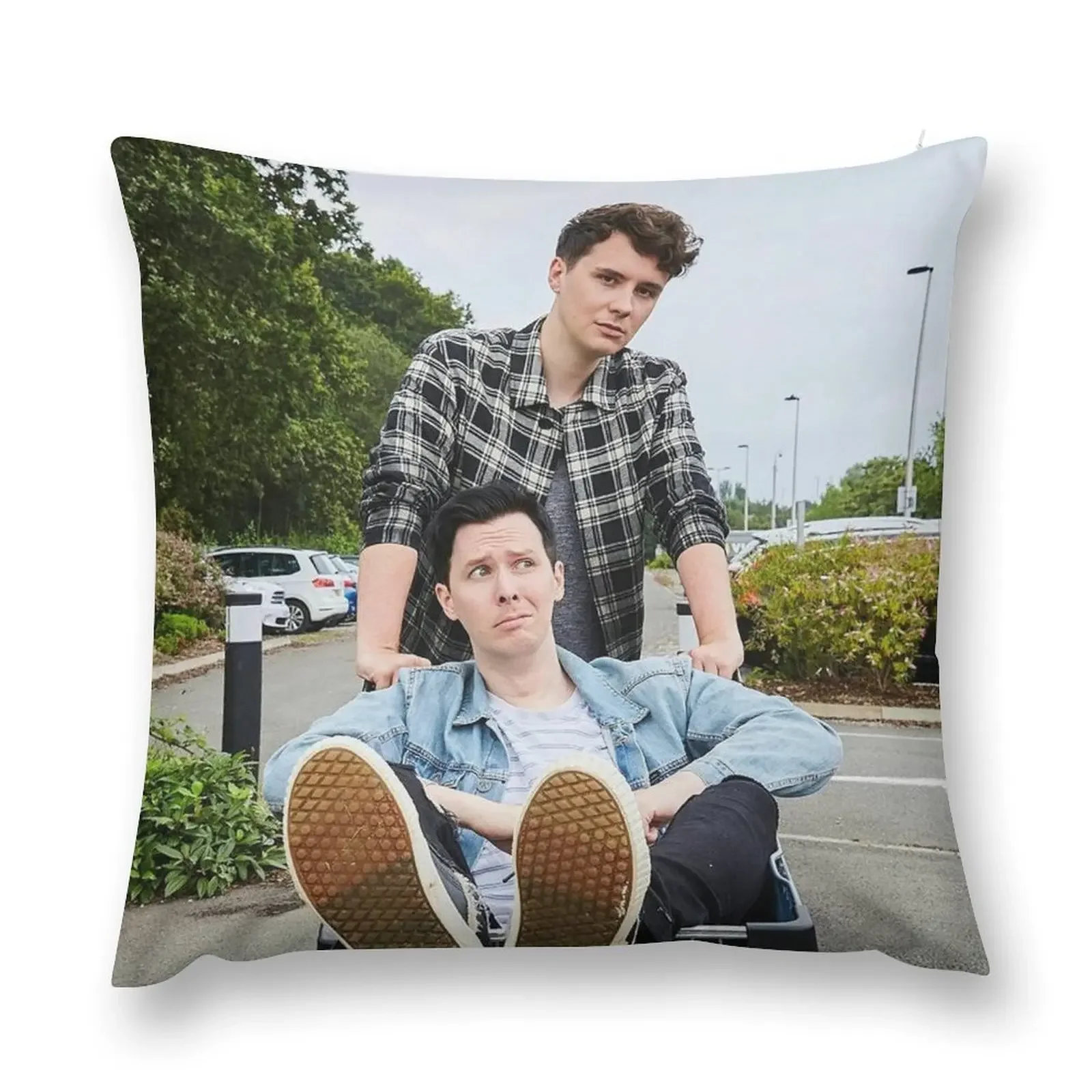 

Dan and Phil Throw Pillow Sitting Cushion christmas supplies New year pillow