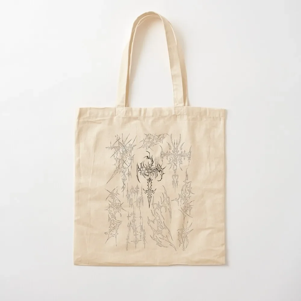 Cyber Sigilism Tattoo Tote Bag women bag tote bag men's