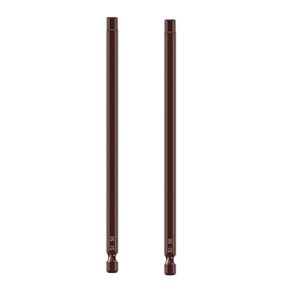 Magnetic Hex Head Screwdriver Bits 2PCS Alloy Steel 150mm Size Range 1 5 to 6mm Compatible with Electric Drills