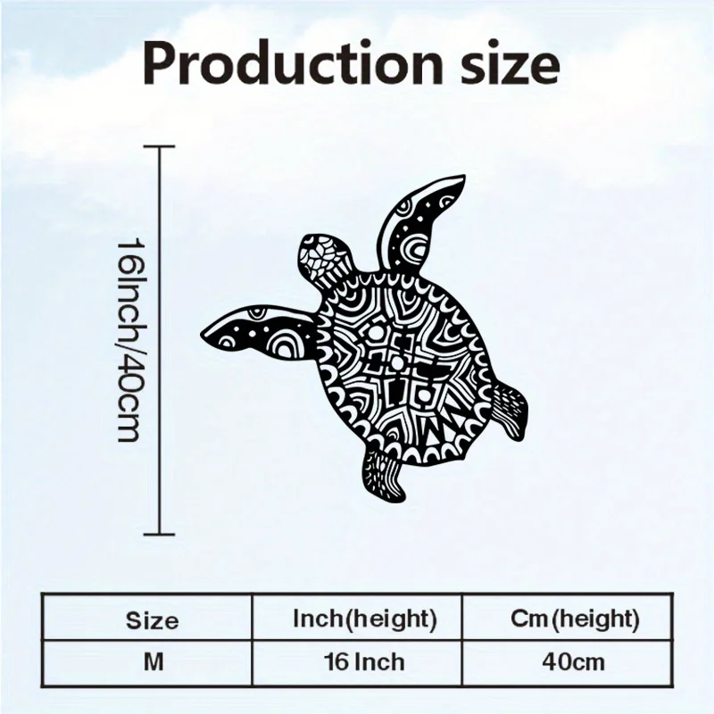 Sea Turtle Iron Metal Wall Art, Coastal Ocean Wall Decor for Living Room Patio, Beach Home Gift - view 6