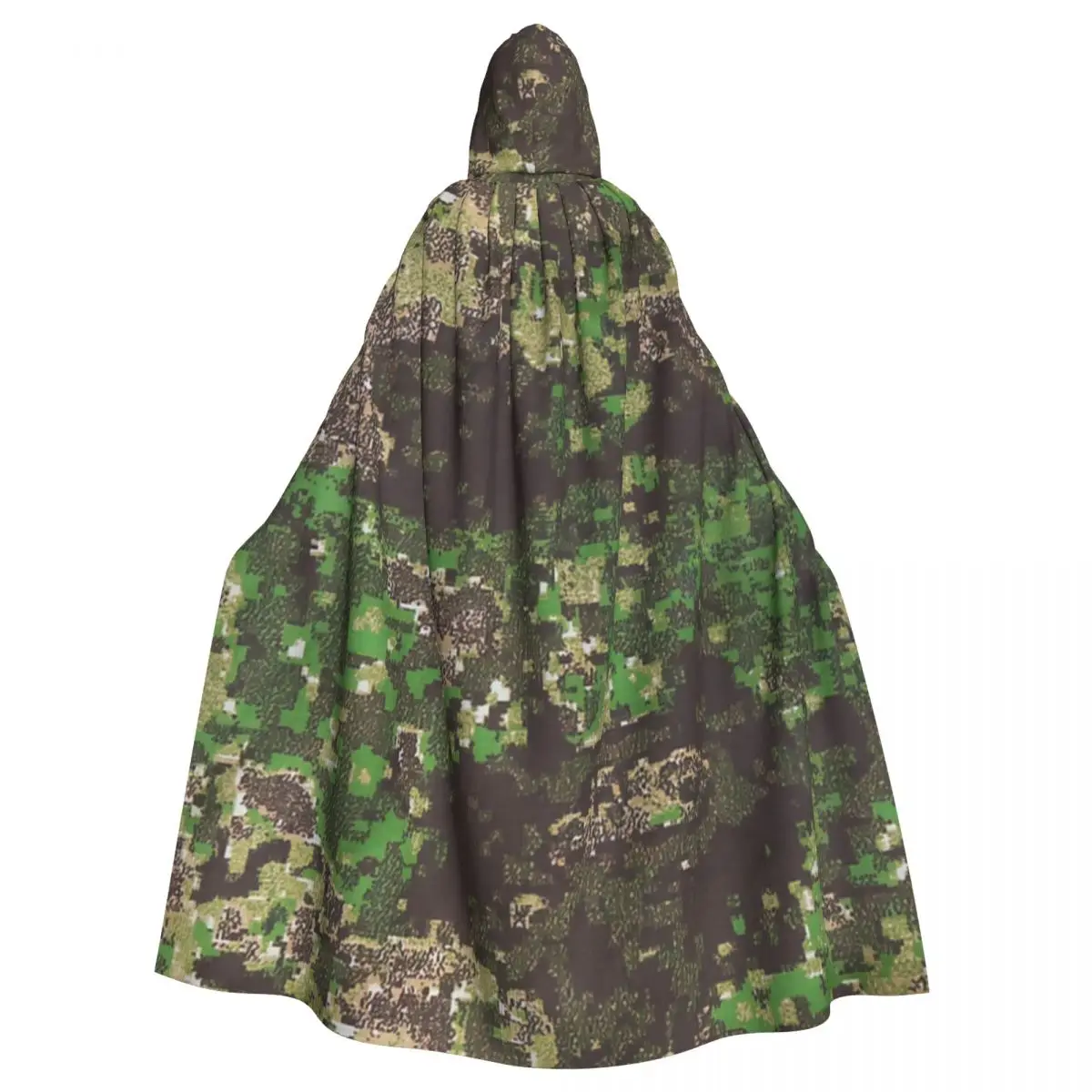 Greenzone Camo Camouflage Military Woodland Army Hooded Cloak Halloween Party Cosplay Woman Men Adult Long Witchcraft Robe Hood