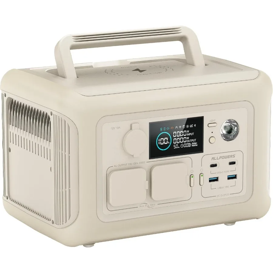 

600W Portable Power Station with 299Wh LiFePO4 Battery Backup R600 Peak 1200W Solar Generator for Home Outdoor Adventures Emerg