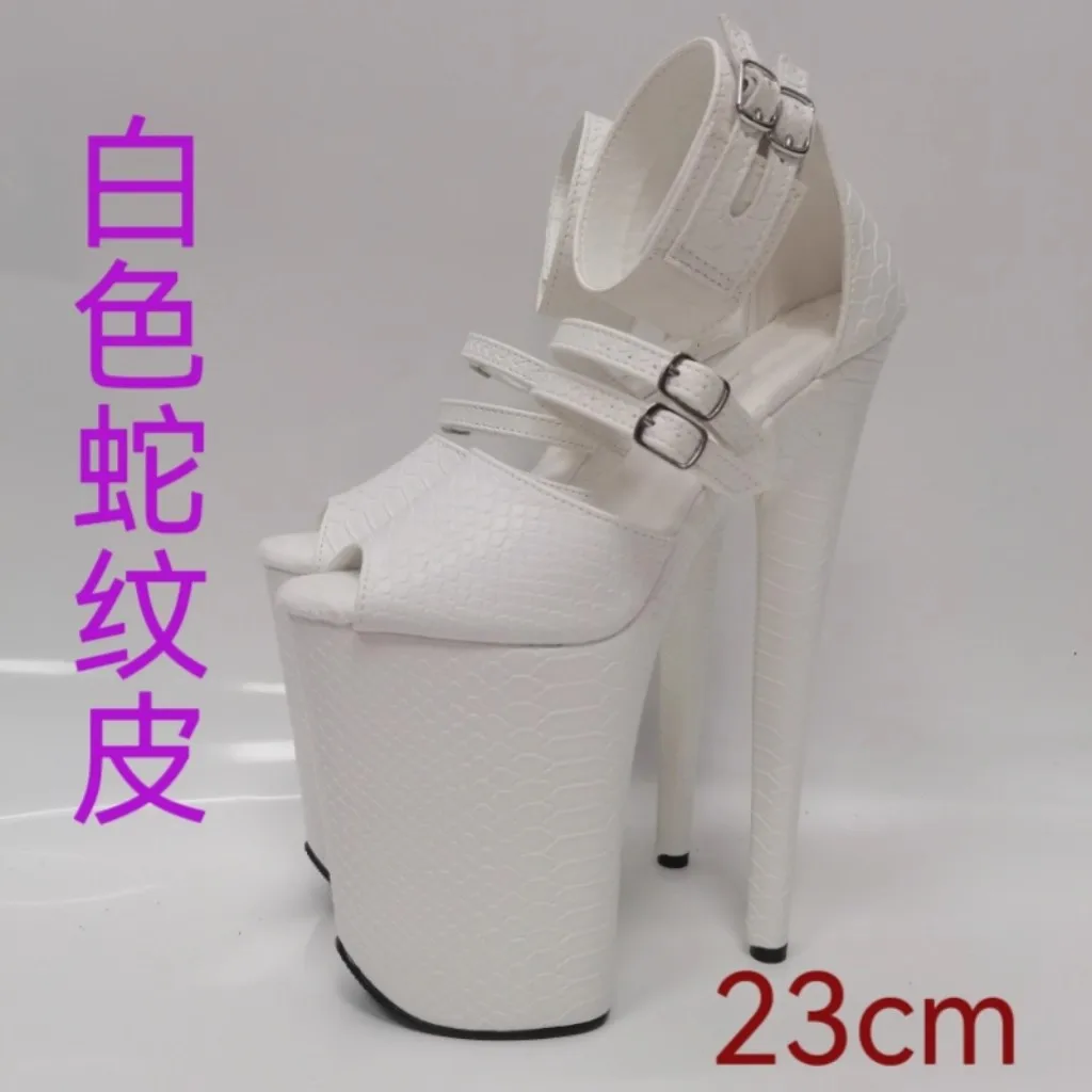 23 سنتيمتر/9 بوصة مضيئة بو العلوي منصة عالية الكعب أحذية مثير القطب الرقص الصنادل القطب أحذية الرقص