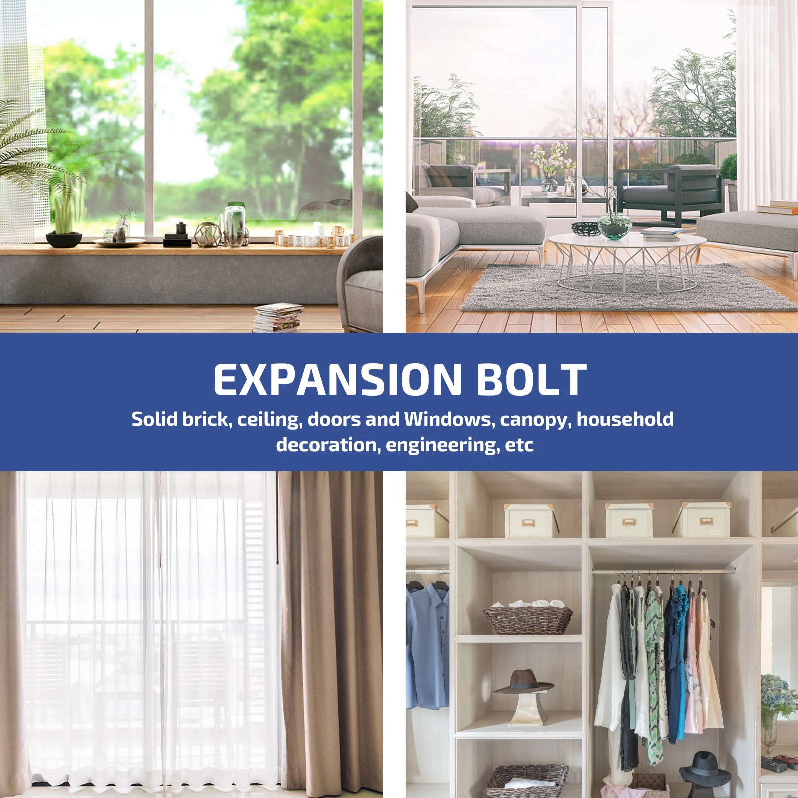 

8 шт. сверхмощный оцинкованный расширительный болт из углеродистой стали M8 X 100 мм для установки стен, бетонной кладки, двери, окна