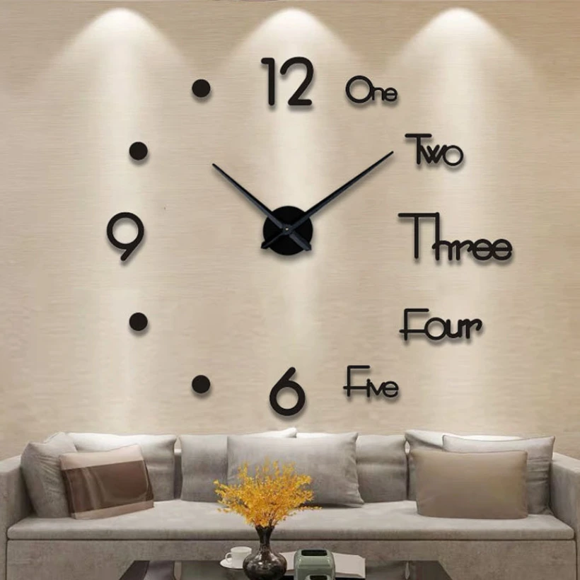 

Large 3D Wall Clock Luminous Classic Wall Clocks DIY Digital Clock Wall Stickers Silent Clock for Home Living Room Table Decor