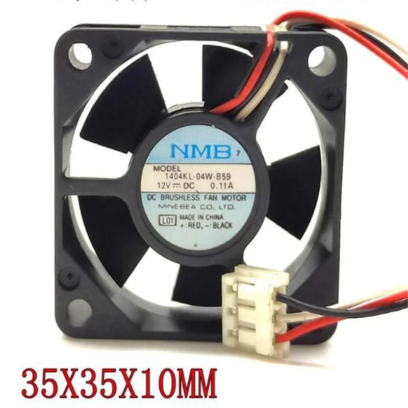 

NMB-MAT 3510 1404KL-04W-B59 DC12V 0.11A 35*10MM three-line axial fan