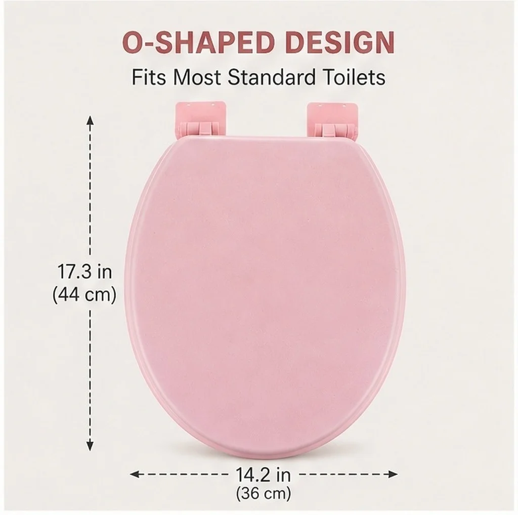 Foam Padded Toilet Seat Cushion Soft Silent Close Cover Universal Fit for Round and V-Shape Bathroom Toilet Seat Upgrade