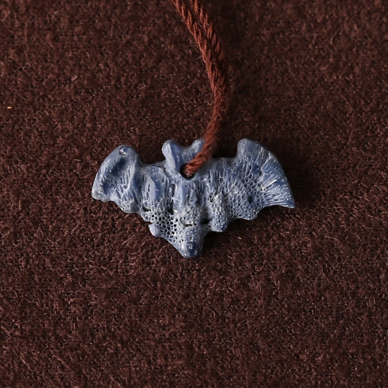 

Синий коралловый кулон в виде летучей мыши, бусины из натурального драгоценного камня 16x10x3 мм, 0,5 г для женщин, ювелирные изделия ручной работы