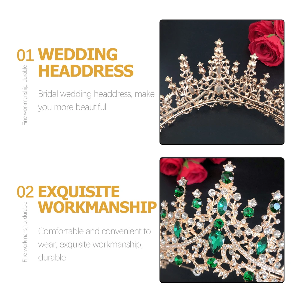 

Wedding Bride Bridal Hair Accessories for Women Accessory Rhinestone Tiara Forehead Crown Headpiece