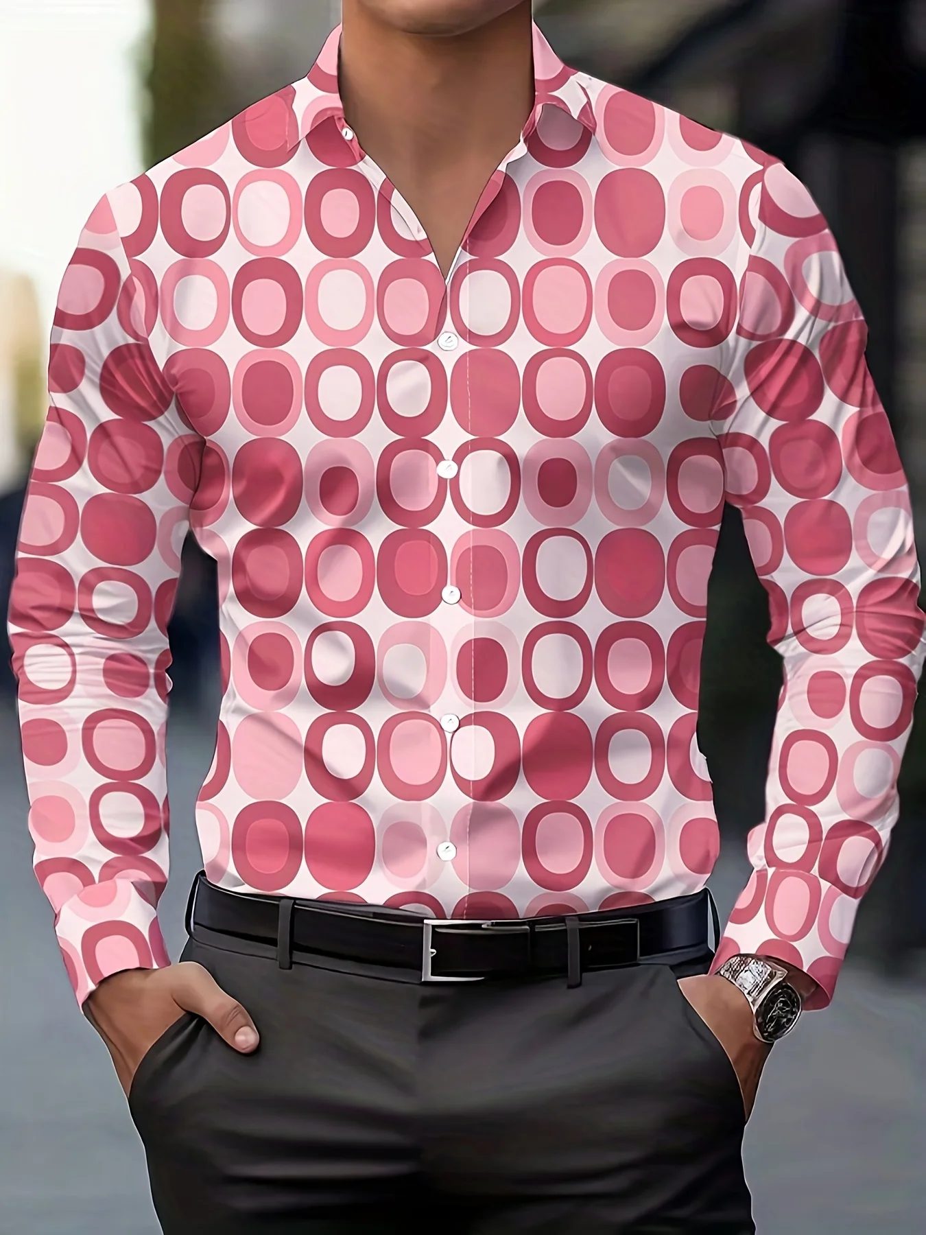 Men's Shirt Spring and Autumn New Long Sleeve Shirt with Turned Collar Fashion Design Elements Hawaiian Shirt 2025
