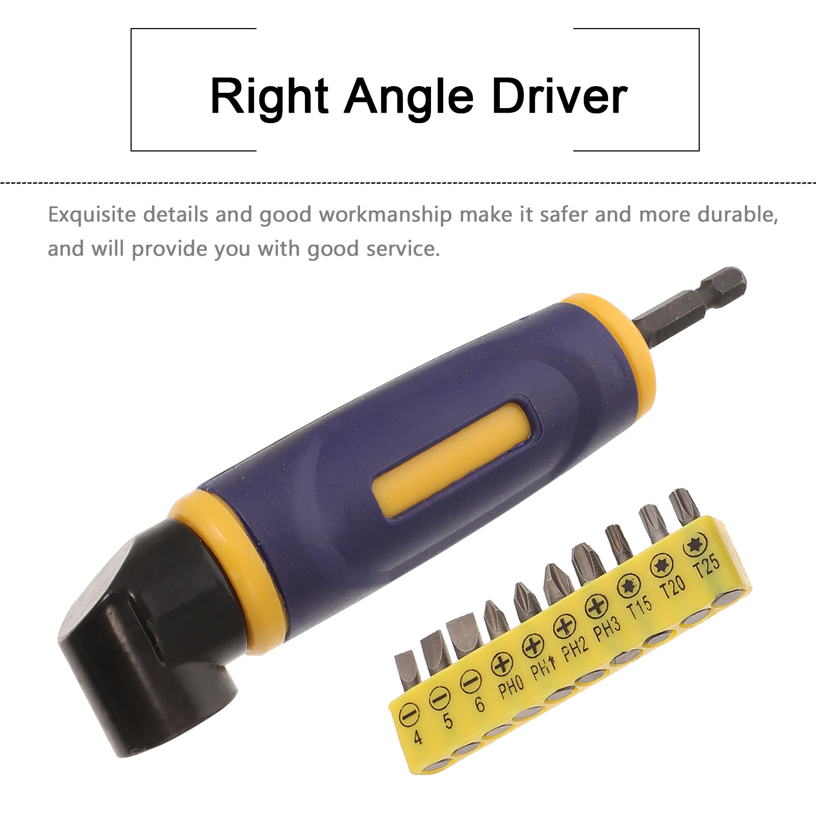 Bit Bender Angle Adapter 10 Free Bits Durable Material Right Angle Adapter Electric Drill Attachment Screwdriver