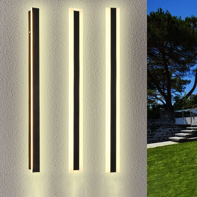 Lange streifen wand lampe führte im freien wasserdichte garten lampe hause hintergrund wand schlafzimmer dekoration minimalistischen nacht treppe bal