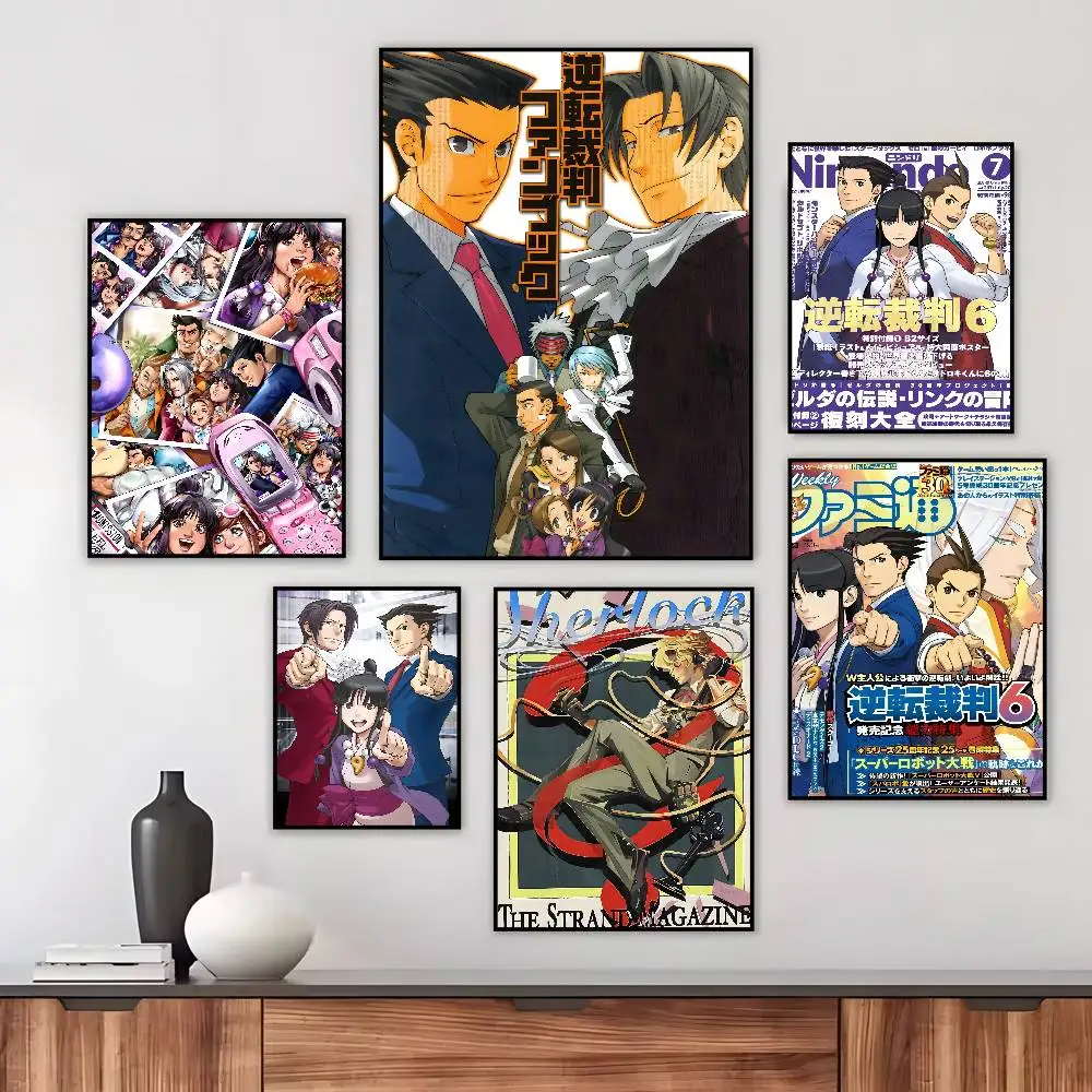 Adventure Game A-Ace A-Attorney Poster Art HD Canvas Advanced Aesthetic Printing Paper Wall Art for Living Room Home Decor