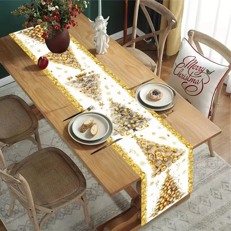 VIKAMA Halloween Table Runner Pumpkin Ghost Bat Spooky Print Dresser Scarf For Dining Room Kitchen Party Holiday Decor