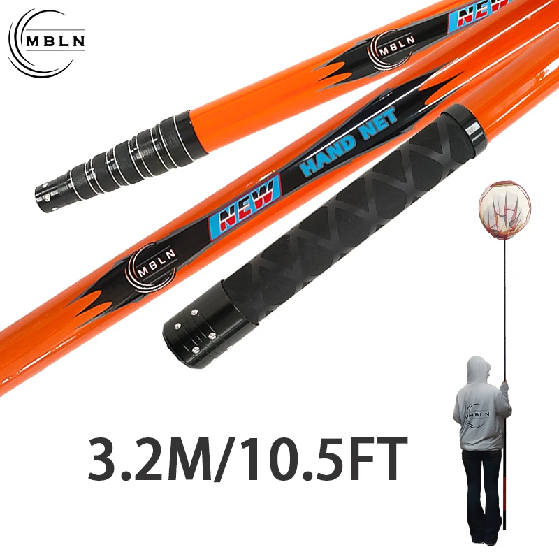 

Подсачек рыболовный из углеродного волокна 3,2 м, телескопическая рукоятка, складная сетка 50 см, портативный подсачек для карпа