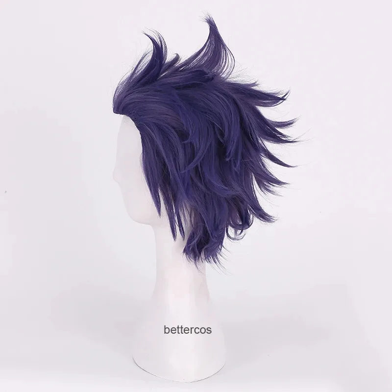 NewHitoshi Shinso Cosplay Wigs Short Dark Purple Heat Resistant Synthetic Hair + Wig Cap2025