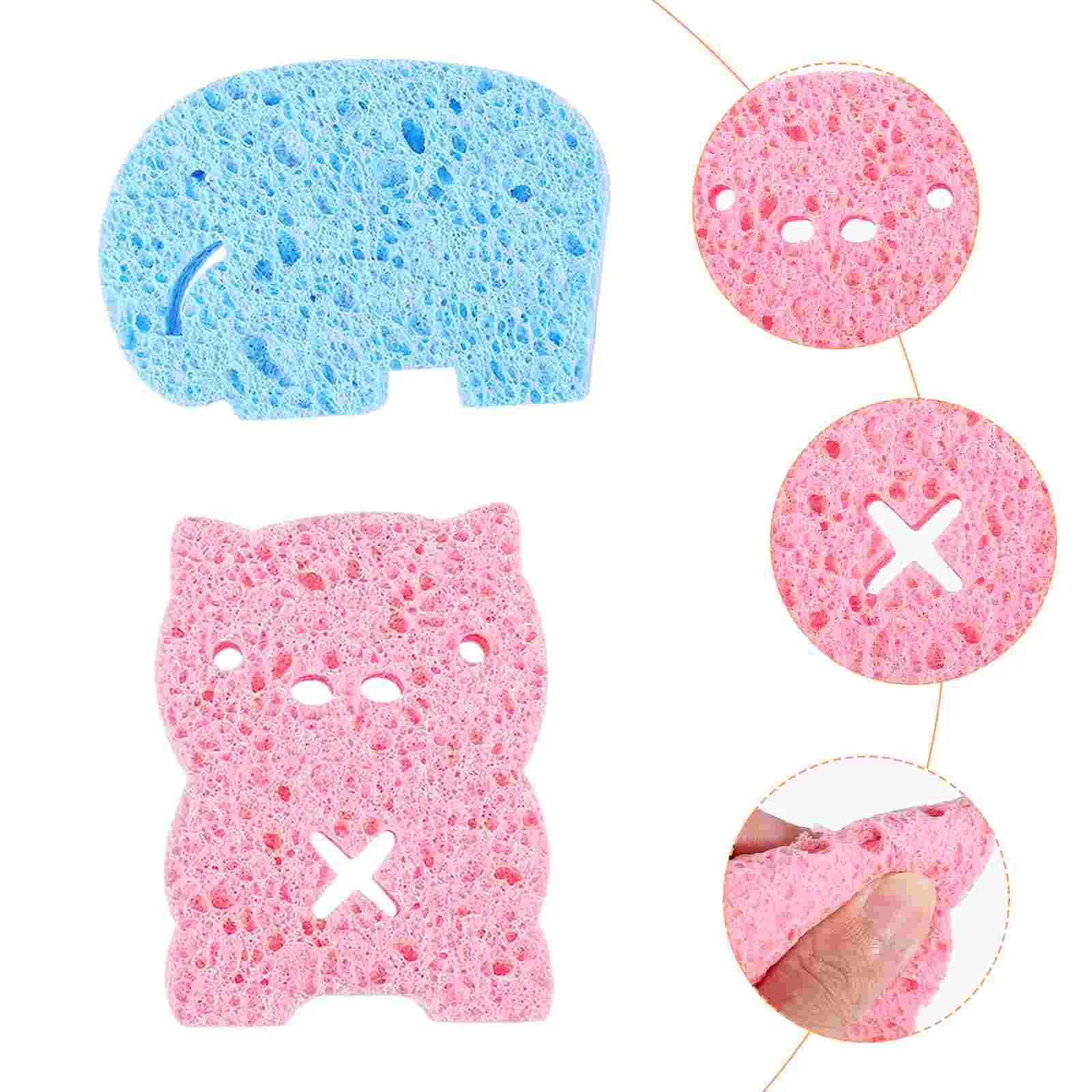 

8 Pcs Gentle Skin Bath Sponge Set Wood Pulp Cotton Loofah Portable Shower Cleaning Sponge Body Scrubber for Daily Use