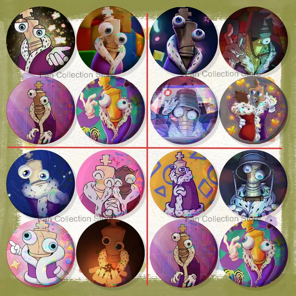 Cartoon K-Kinger Brooches for Backpack Accessories 25,32,44,58,75mm Round Enamel Pins 4-piece set Cartoon Anime Badge