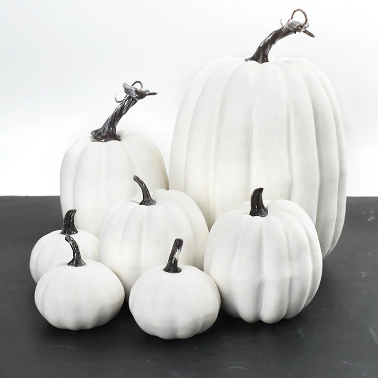 7 Pieces High Quality Pumpkin Baubles, Various Sizes, Party, Halloween, Home Baubles, Crafts, White Pumpkin, Gifts for Friends