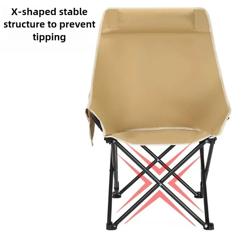 High Backrest Folding Chair Outdoor Oxford Portable Picnic Stable Comfortable Camping Chair Lunch Break Camping Furnishings