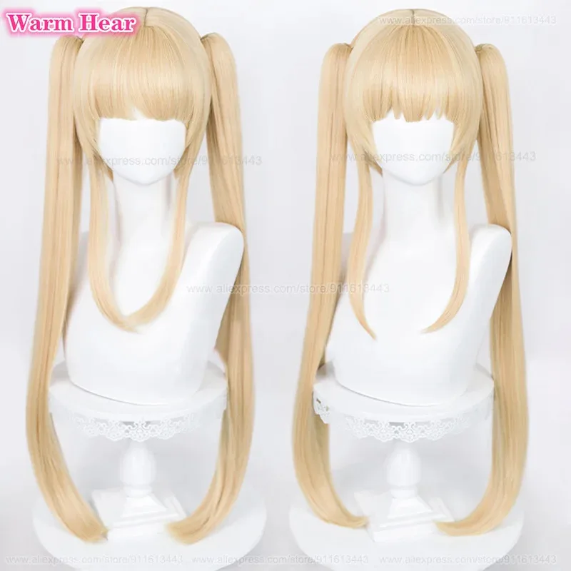 Peluca de pelo sintético de Anime Eriri Spencer Sawamura, peluca de Cosplay amarilla dorada clara, pelo resistente al calor, pelucas para fiesta de Halloween + gorro de peluca