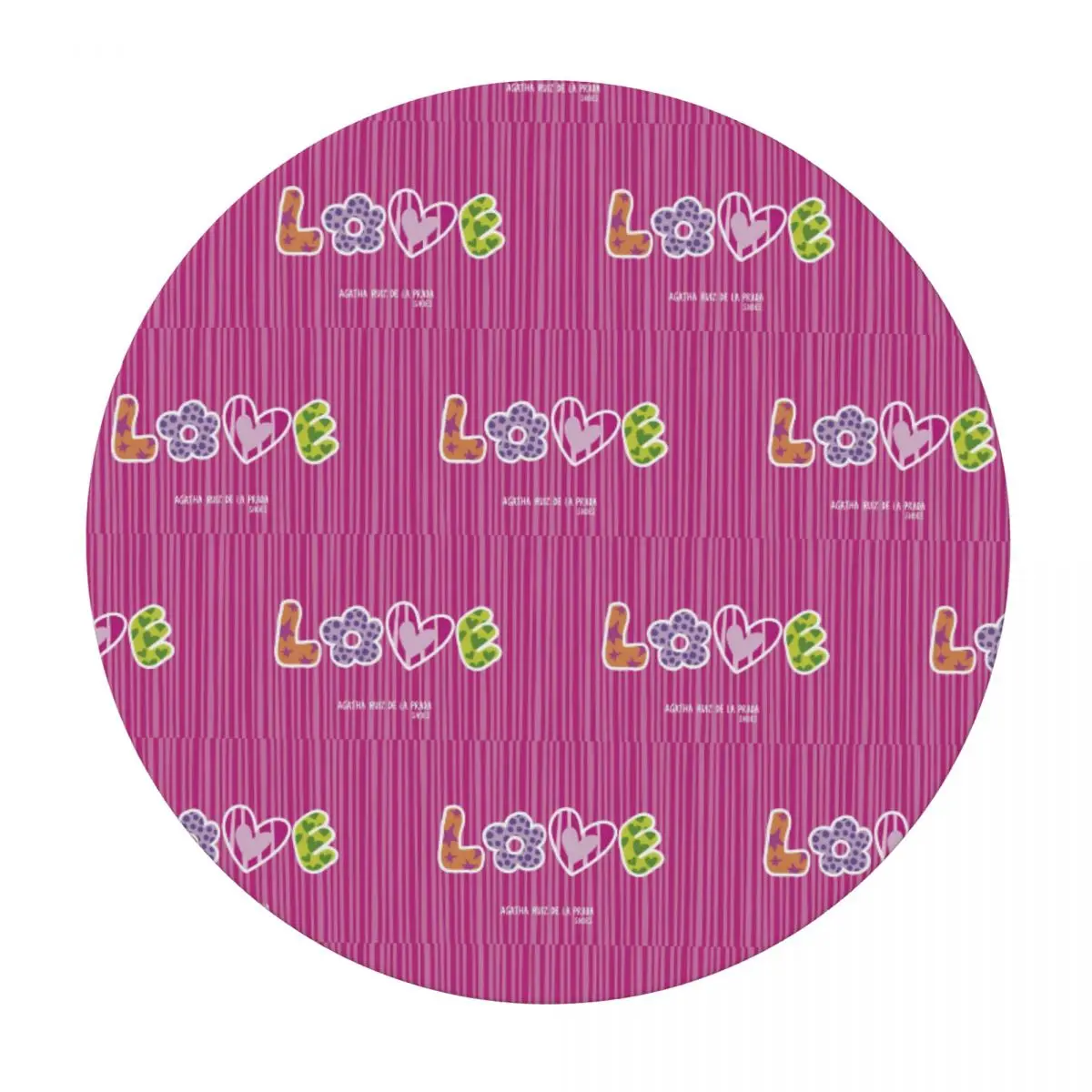 Mantel Redondo Impermeable con Diseño de Agatha Ruiz-De La-Prada, Mantel Antimanchas para Cocina, Eventos, Cubierta para Mesa de Comedor