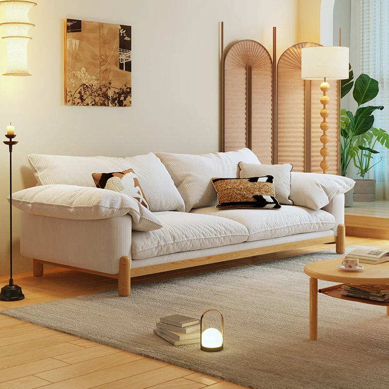 

Corduroy Cushion Concise Style Living Room Sofa.