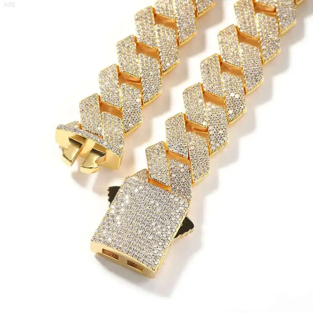 

2023 New Arrival Lab Grown Diamond Hiphop 19mm Thick 18k Gold Miami Cuban Link Chain Wholesale Cz Necklace