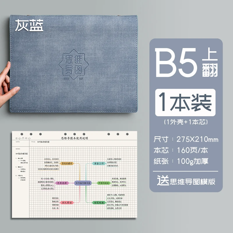 Cuaderno de mapa mental A4, cuadrícula Cornell, libro Simple para estudiantes universitarios, hebilla B5 especial, bobina de giro, papel gráfico