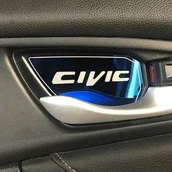 Per Honda Civic 2016 2017 2018 2019 2020 2021 2022 2023 ciotola della portiera dell'auto decorata accessori adesivi per la copertura della protezione della maniglia della toppa