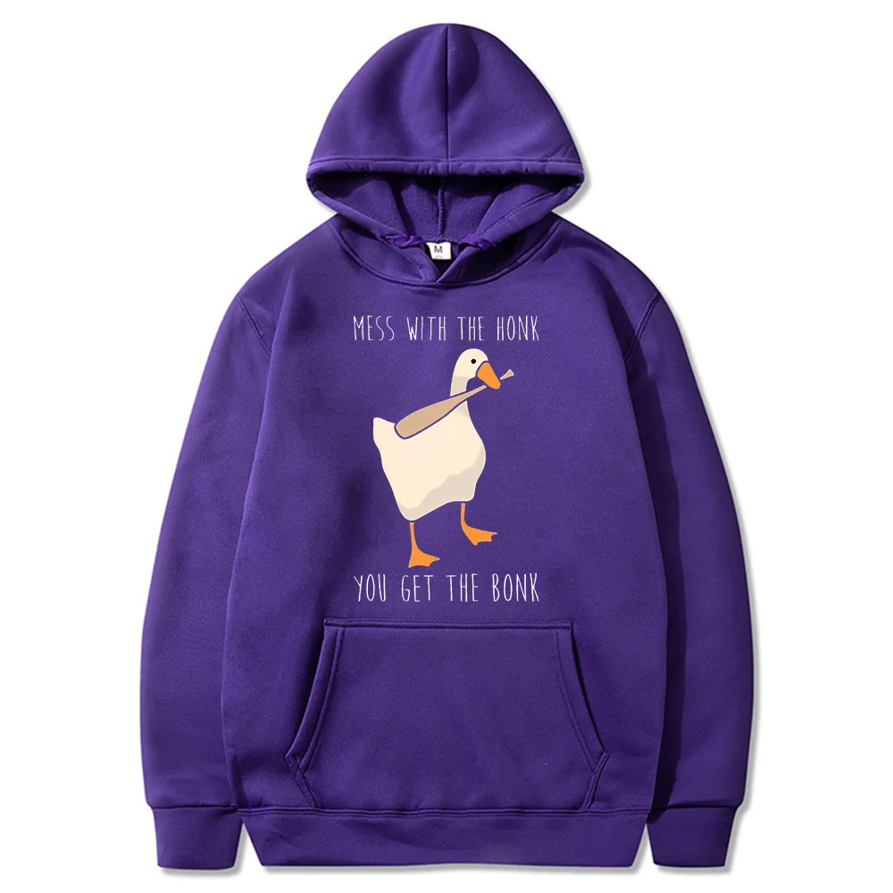 2024 Troublesome Goose Simulator Unknown Goose Creative Fun Game Surrounding Casual Hooded Warm Sweatshirts Instagram Trend