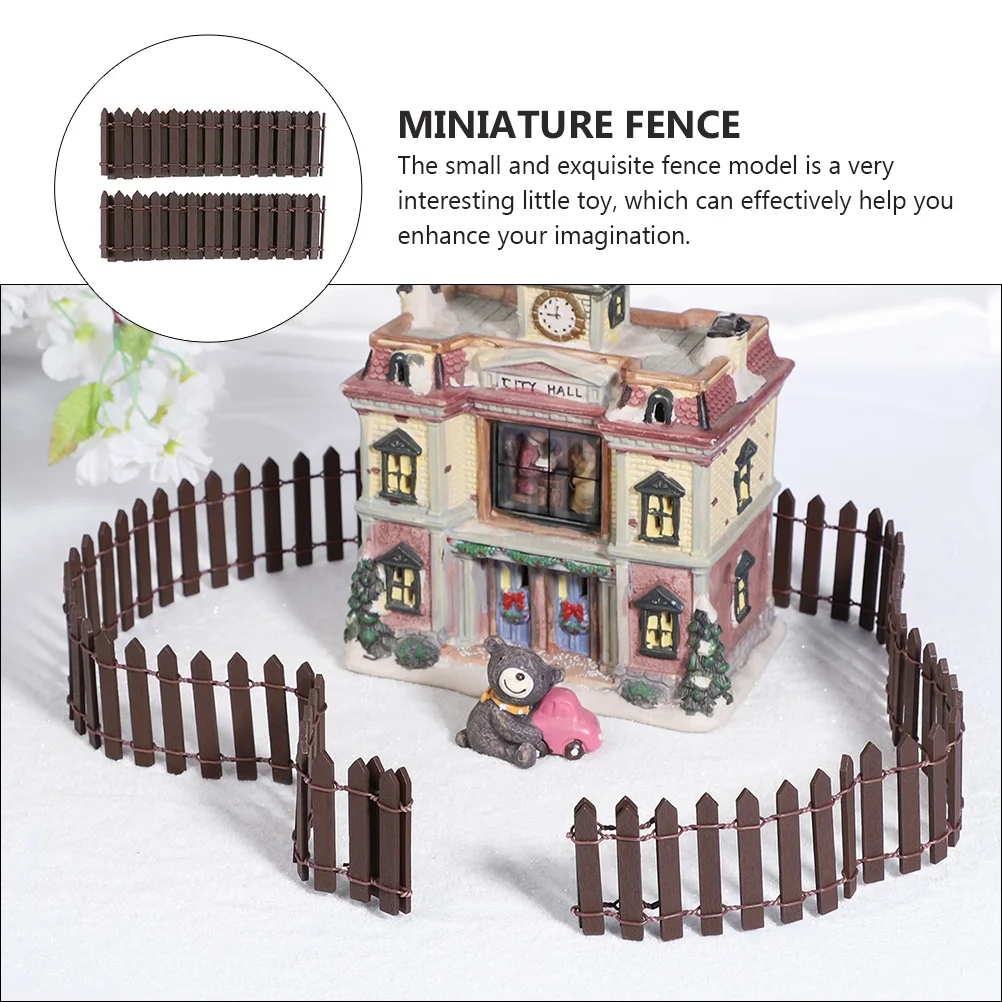 

2pcs Wooden Miniature Decorative Garden Micro Landscape Fence Accessories For Diy Fairy Garden Mini Farm Potted Landscape Long