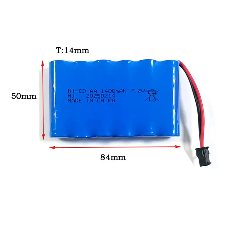 4.8V 2000mAh 7.2V 1400mAh Ni-Cd Rechargeable Battery Pack Nickel Cadmium AA Batteries for Remote Control Car Toys Power Tools