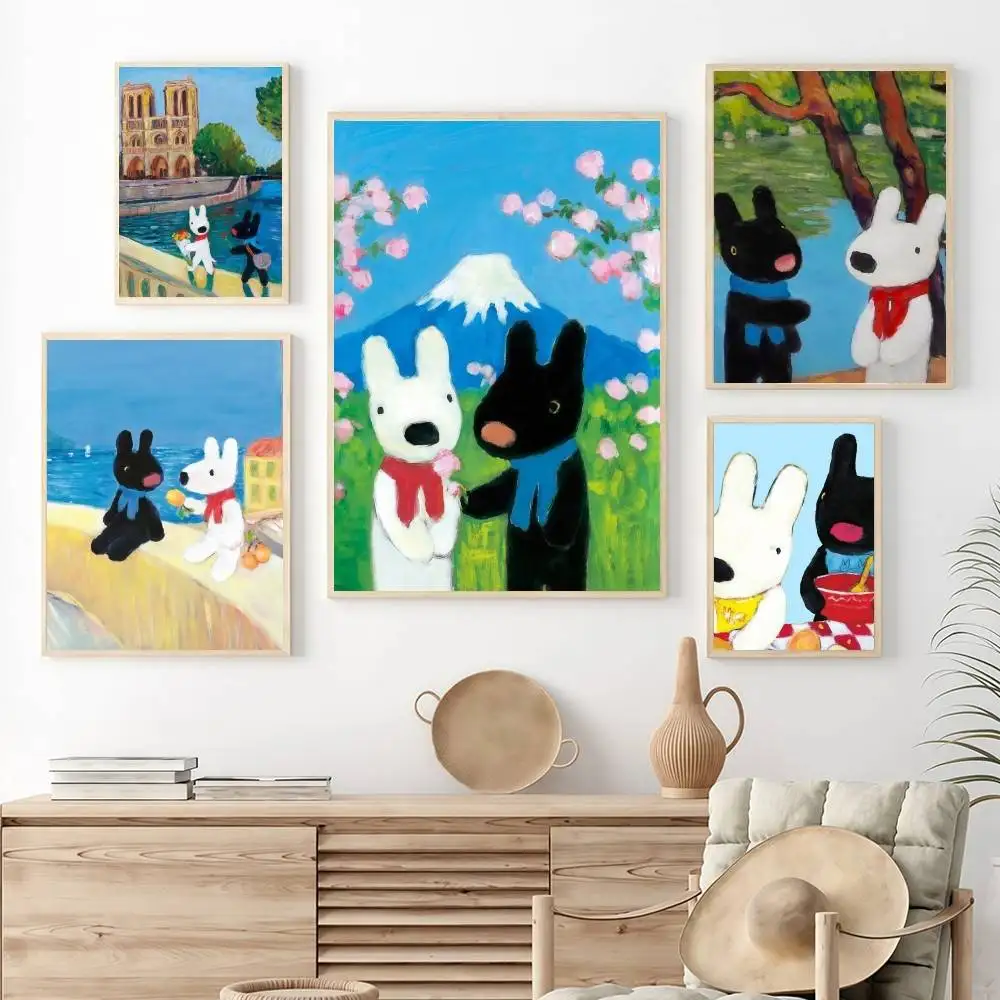 Pegatinas de póster de Gaspard y Lisa, impresión artística clásica, decoración de pared estética Retro HD, regalo para sala de estar, hogar y oficina