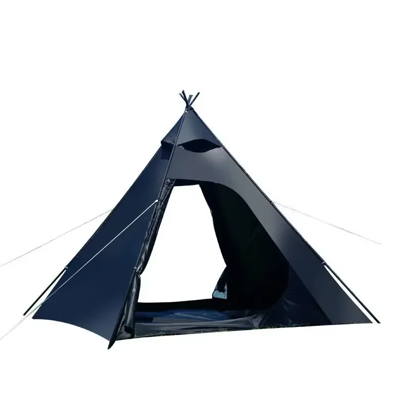 Large Oxford Pyramid Tent for 10 People Waterproof Dark Conical Camping Shelter Lightweight Outdoor Family Group Canopy Tent