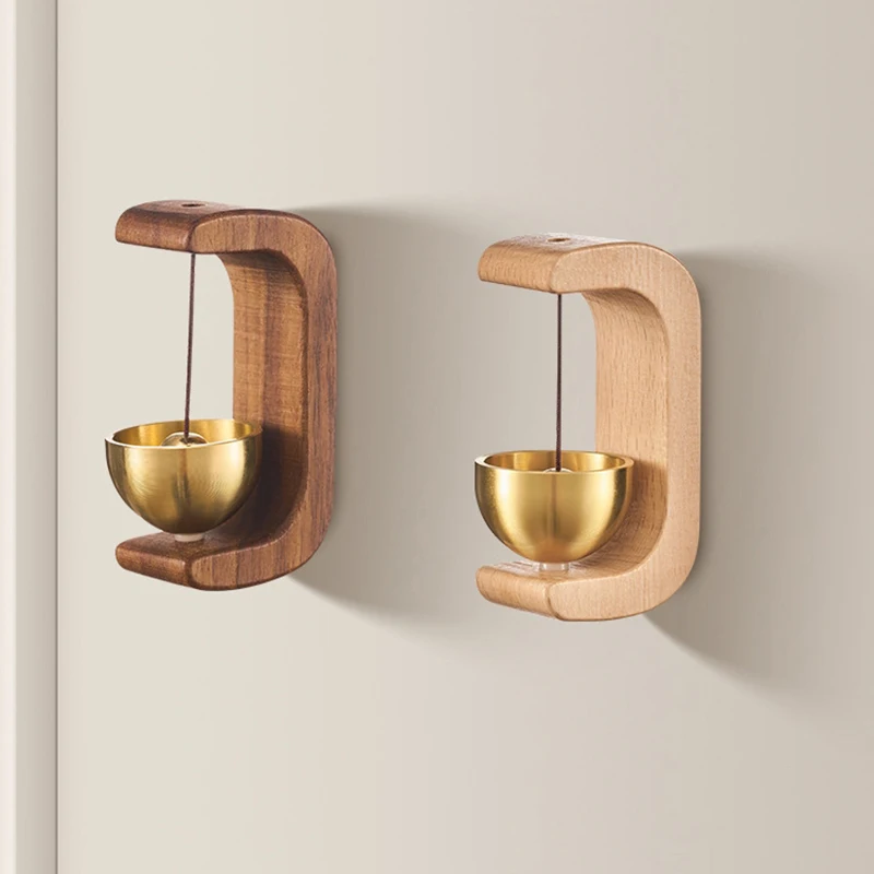 Doorbell Wood Bell Gentle Sound Bell Entrance Decorative Doorbell Wind Chimes Cute Room Decor Door Hanging Decoration