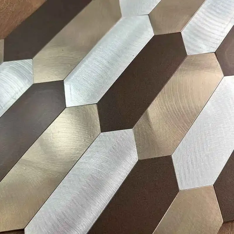 

4pcs/lot Mosaic Wall Tile Peel And Stick Self Adhesive Waterproof Aluminum composite lozenge Kitchen Bath Tile Backsplash 17